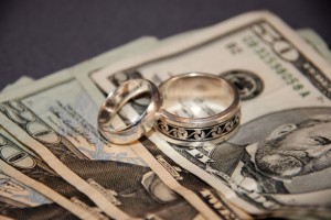 Wedding rings and money